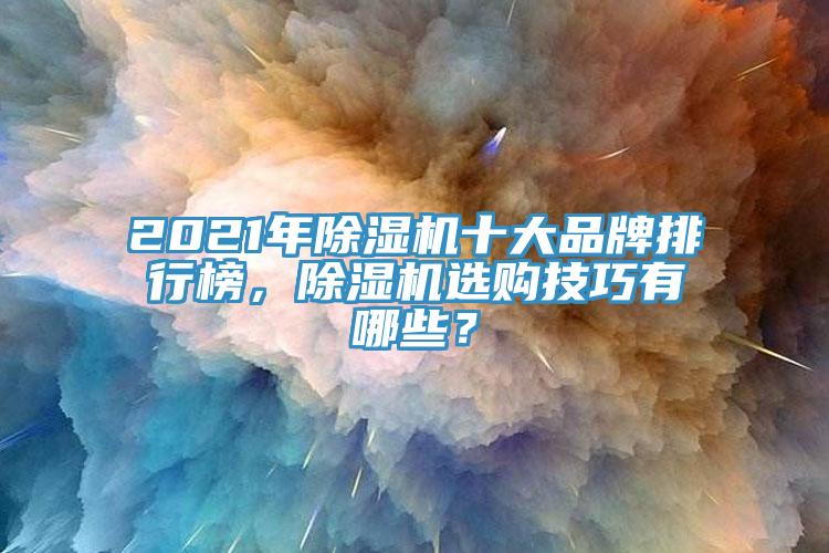 2021年除濕機十大品牌排行榜，除濕機選購技巧有哪些？