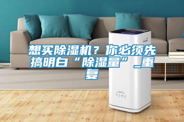 想買除濕機?你必須先搞明白“除濕量”_重復