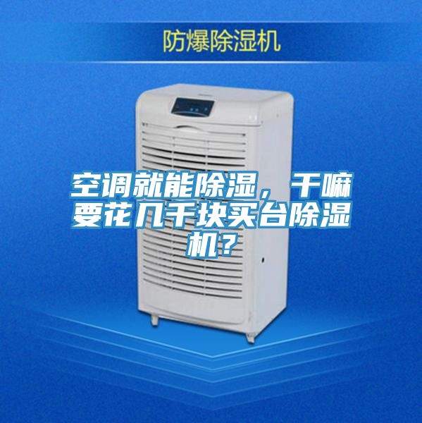 空調就能除濕，干嘛要花幾千塊買臺除濕機？