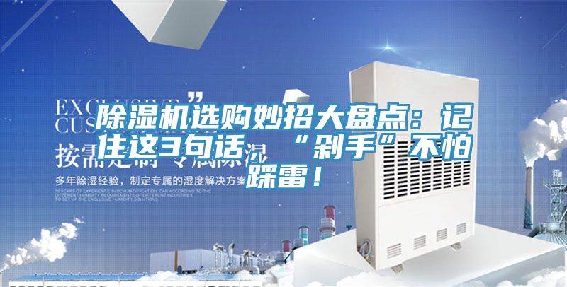 除濕機(jī)選購妙招大盤點(diǎn)：記住這3句話，“剁手”不怕踩雷！